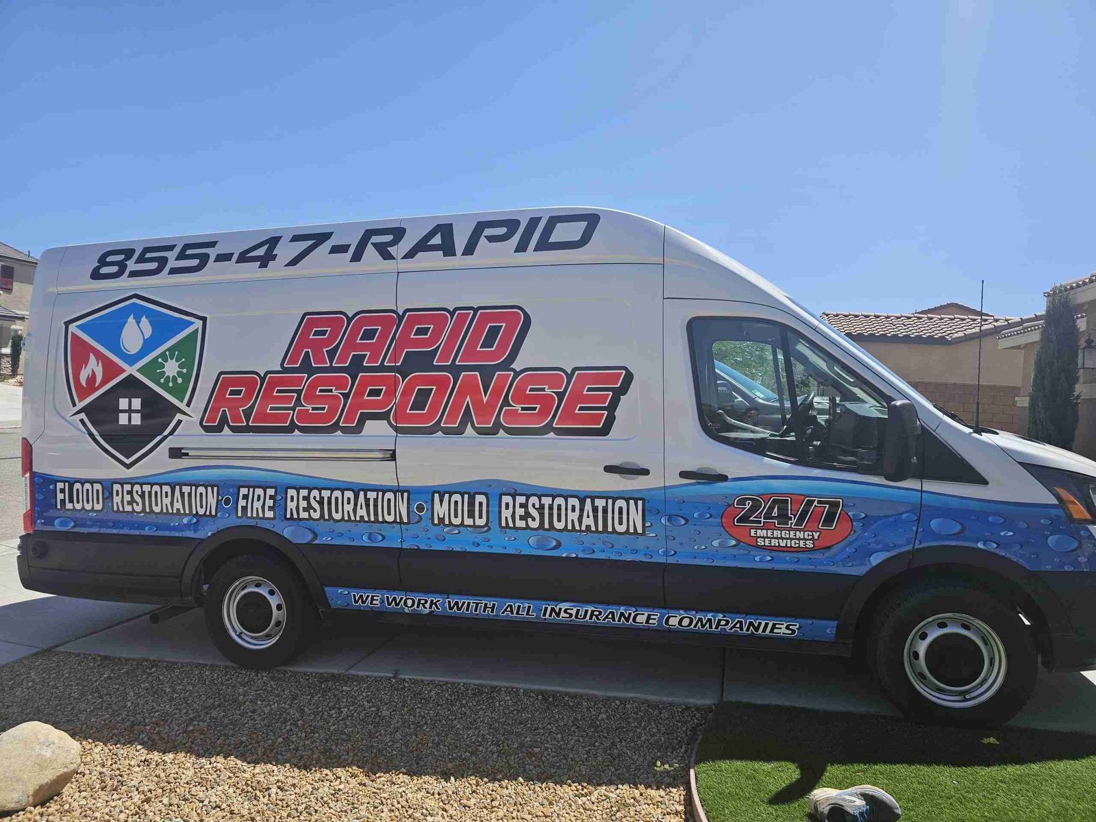 rapid response flood restoration service vehicle supporting emergency water damage restoration response in henderson nv
